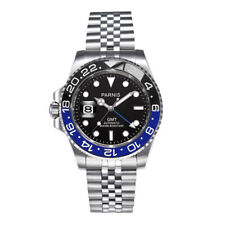 PARNIS Saphirglas Linkshänder Herren 40mm Automatische GMT Armbanduhren Uhren