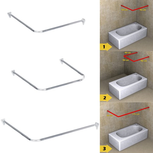 Duschvorhangstange l form - duschvorhangstange, u