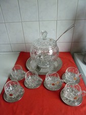 Bleikristall Bowle Nachtmann mit  6 Gläsern und Untersetzer - top Zustand