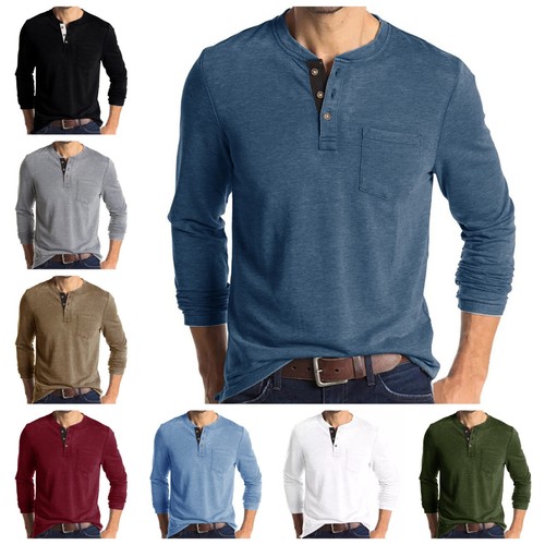 Neu herren henley langarmshirt - herren,