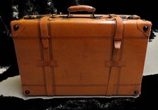 KOFFER Reisekoffer ANTIK Lederkoffer RARITÄT Leder OLDTIMER Mittelgroß TOP 4226