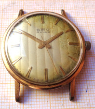 Ältere Armbanduhr  BWC Handaufzug Werk ETA 2391 defekt Unruhe OK WB4