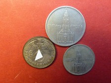 3 Reichsmünzen 2 Reichsmark  und  5 Reichsmark vom 3. Reich