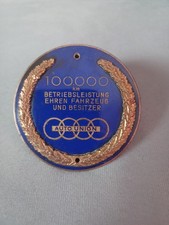 emaillierte Kühlerplakette " 100000km Betriebsleistung Ehren Fahrzeug und Besitz