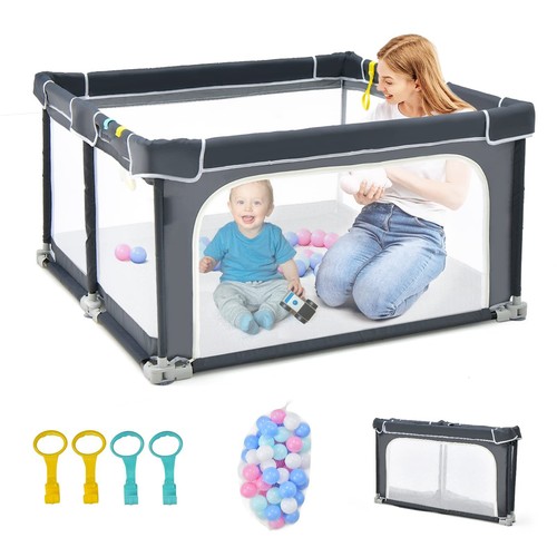 124cm baby laufstall klappbar - 124cm,
