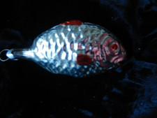 Slberner Fisch  ,Weihnachten ,alter Christbaumschmuck , Glas ,50er Jahre