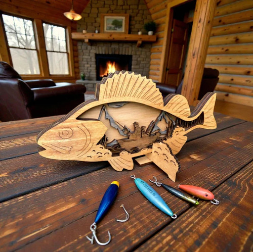 Barsch angeln holzkunst - barsch,
