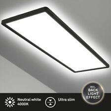 LED Deckenleuchte Ultraflach Panel Lampe 4000K Backlight 58cm Flur Küche Schwarz
