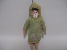  alter Weihnachtsmann Christbaumschmuck Watte Oblaten Gesicht 