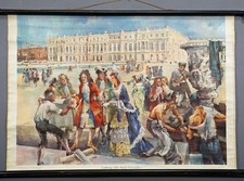 Vintage Wandbild Wandtafel Architektur Geschichte König Ludwig XIV. baut Versailles
