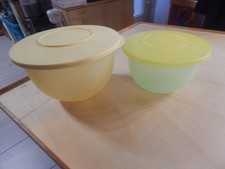 Tupperware 2 Schüsseln 3093 mit Deckel Junge Welle in Gelb/Grün 2,5 L und 1,3 L