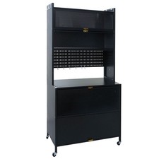 B-Ware Küchenschrank MCW-O53, Arbeitsplatte rollbar Metall 175x80x42cm, schwarz