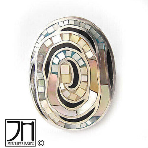 Vintage silber ring perlmutt - silber,