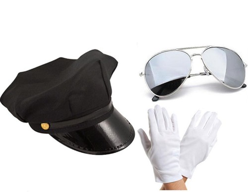 Chauffeur set mütze brille - set, (mütze,