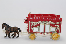 hf1463, Alte Preiser Figuren 2er Gespann Spiegelwagen Zirkus Jäger TOP H0 1:87