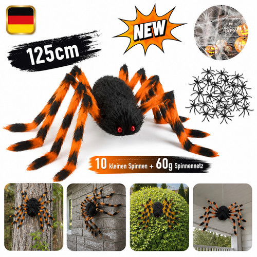 Riesenspinne 125cm halloween - 125cm,