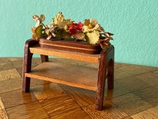 Blumenbank Blumentisch  Puppenstube Puppenhaus 1:12 dollhouse flower stand