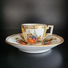 Meissen Porzellan Tasse Mokkatasse Sammeltasse Antik Wateau