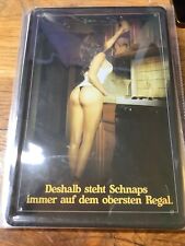 Blechschild Schild 20x30 Erotik Schnaps Korn im Kühlschrank Bar Partyraum K2