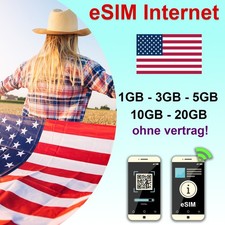 eSIM Karte für USA – Kein Vertrag, Keine SIM, Nur QR-Code - LTE/5G | Travel Sim