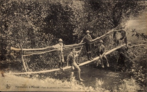 Pfadfinder brücke fluss - ak, brücke,