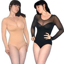Tüll-Ärmel im MIEDERBODY* S o. M  Formbody* Blusenbody* Hosenkorselett Shapewear
