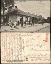 Postcard Târgu Secuiesc Kézdivásárhely Szekler Bahnhof 1918  Sibiu Siebenbürgen