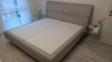 Boxspringbett Leder Beige 2x2m