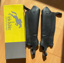 Leder Chaps von Felix Bühler  - Montreux II, Gr XS, schwarz, Stiefelschaft