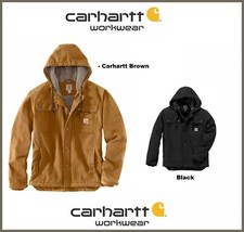 CARHARTT 103826 Jacke DUCK SHERPA-LINED UTILITY Brown braun OJ3826 schwarz black