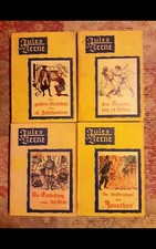 Jules Verne, 4 Antiquarische Bücher, A. Hartlebens Verlag,  Um 1900