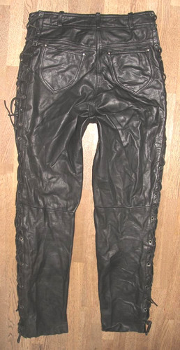 Damen schnür lederjeans - -, /