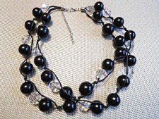 (03130) Halskette - schwarze