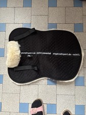 Sattelpad Sattelkissen aus ECHT FELL der Fa. Engel Schwarz/beige