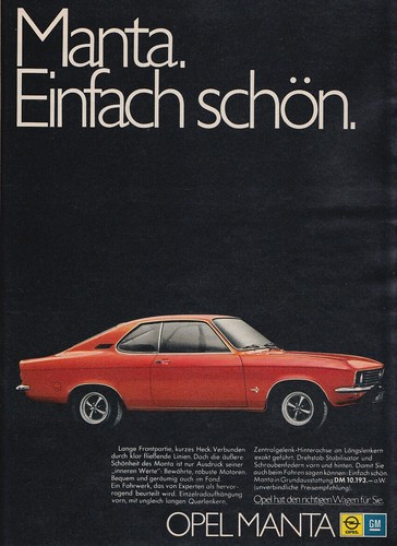 Opel manta reklame - manta, a