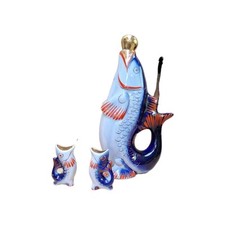 3x Farbenfrohe Fisch-Vase