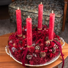 Deko-Kranz Trockenblumen Bordeaux Lepidium Wanddeko Elegant Natürlich Ø33cm