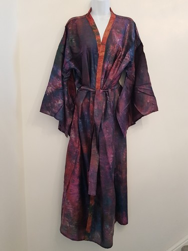 Seide kimono lila lang - lila, vintage