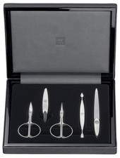 Zwilling Twin 1731 Manicure Schatulle, Nappaleder 5 tlg.Maniküre Nagelpflege Set