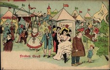 Ak Frohen Gruß, Jahrmarkt