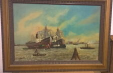 Hamburg - Hamburger Hafen   Gemälde  um 1950