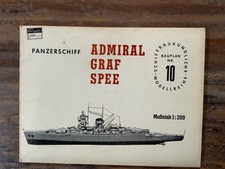 Modellbauplan - Panzerschiff  2. Weltkrieg - "Admiral Graf Spee" Maßstab 1:200