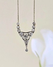 Jugendstil Collier Diamanten Gold 585 Antik 14k Platin Belle Époque Edwardian