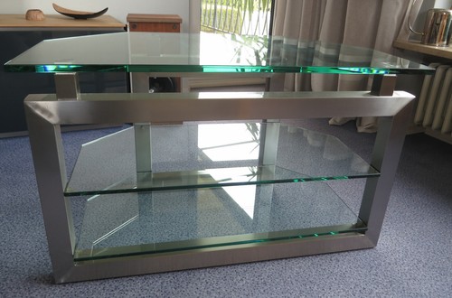 Tisch glas metall neuwertig - tv-tisch,