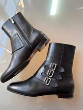 Unützer Stiefeletten Boots NEU schwarz silber Leder Ankleboots Gr. 39,5 handmade