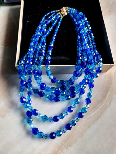 Vintage blaue facettiert glas - vintage,