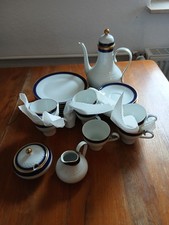 Kaffeegeschirr "Tirschenreuth 1828" gebraucht weiß mit kobaltblau