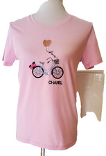 CHANEL Damen T-Shirt Rosa Strass Love Größe L