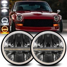 2x E-Geprüft 7'' Zoll LED Scheinwerfer Rund für Datsun Nissan 240Z 260Z 280Z ZX