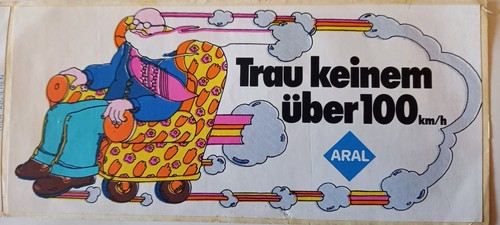 Aufkleber aral trau keinem - aufkleber, "trau